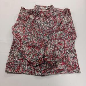 Vintage Cricket Lane Women's Multicolor Paisley Long Sleeve Blouse Top Size L